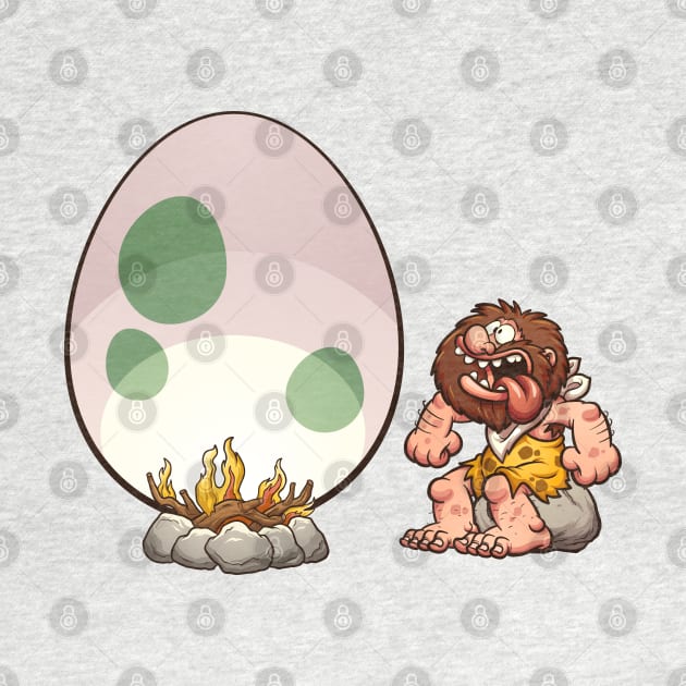 caveman hungry egg by Mako Design 